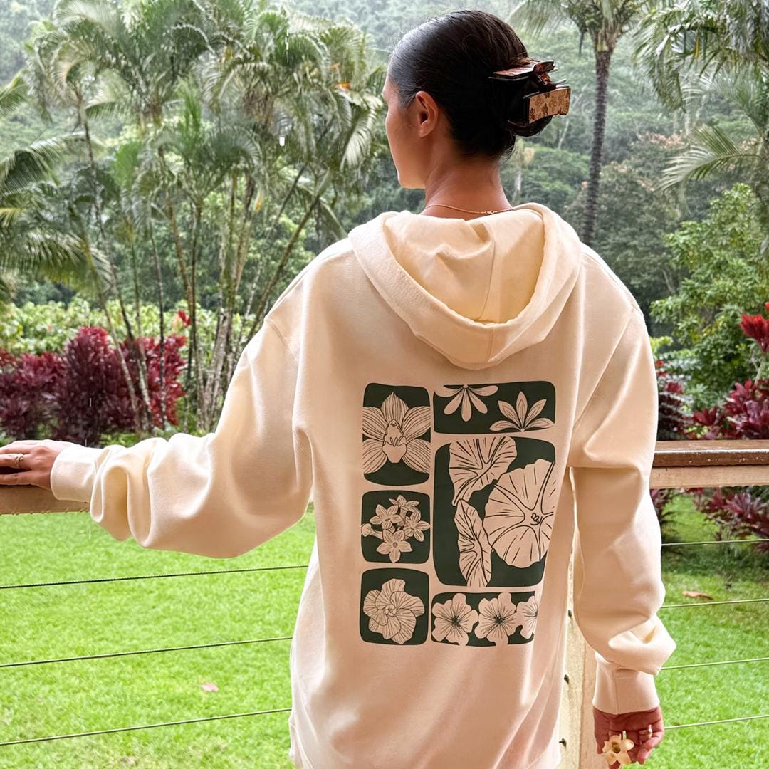 Hawaiian Pua Hoodies – Maile Miyake Studio